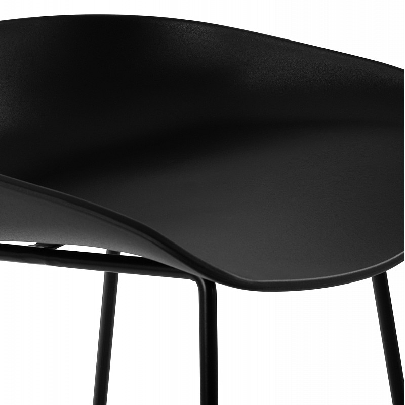 ΣΚΑΜΠΟ ΜΕΤΑΛΛΙΚΟ NAILA HM8450.02 ΜΕ ΚΑΘΙΣΜΑ PP ΜΑΥΡΟ 47x47x83 εκ.