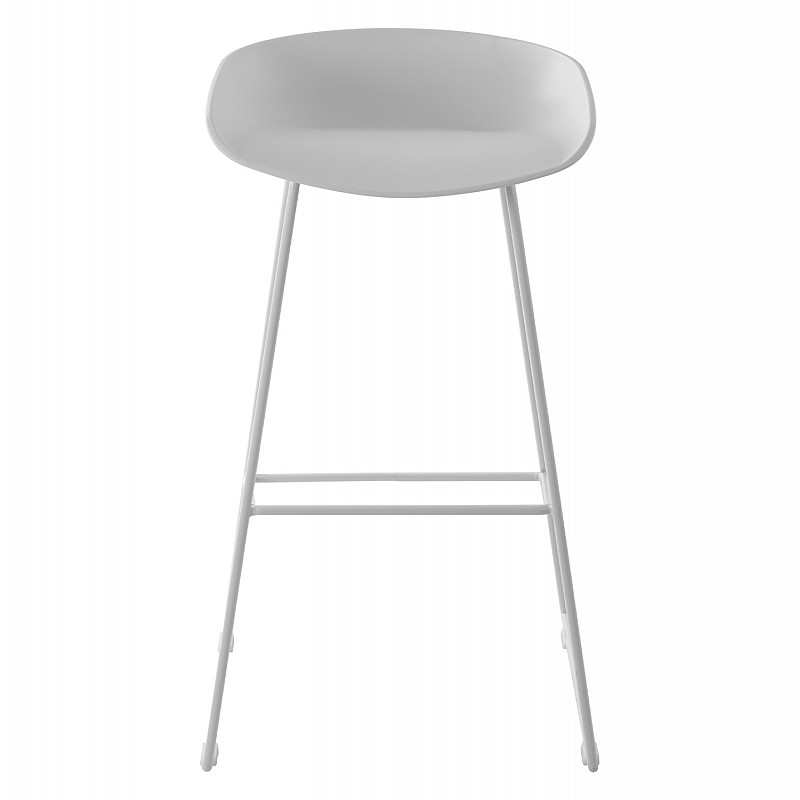 ΣΚΑΜΠΟ ΜΕΤΑΛΛΙΚΟ NAILA HM8450.01 ΜΕ ΚΑΘΙΣΜΑ PP ΛΕΥΚΟ 47x47x83 εκ.