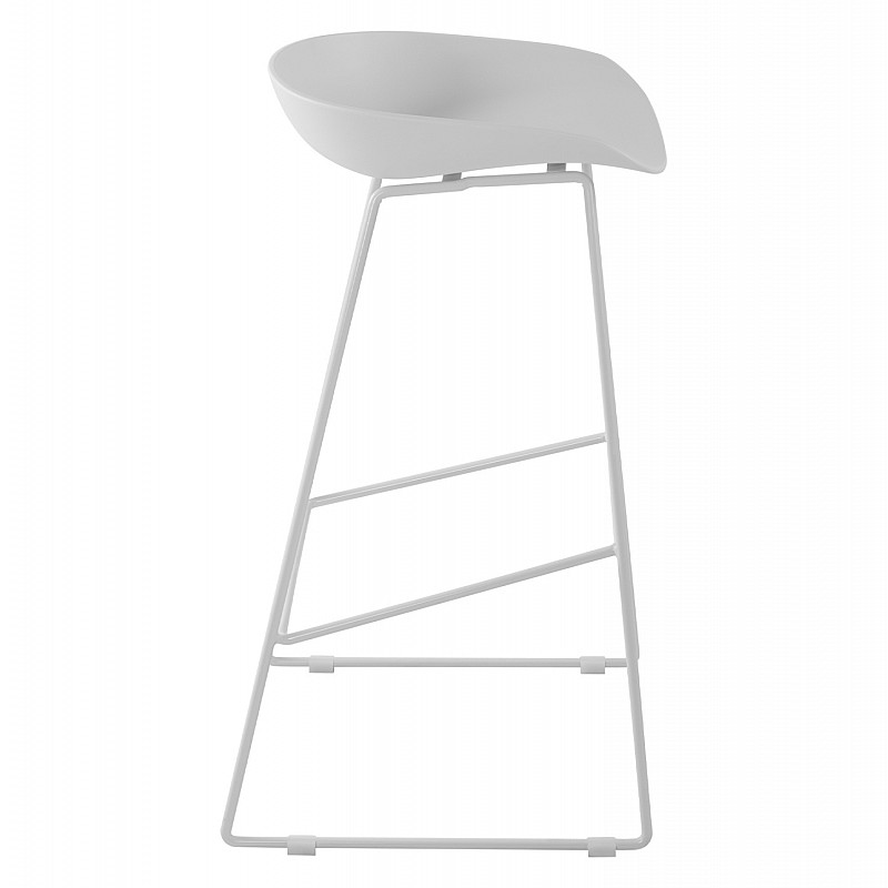 ΣΚΑΜΠΟ ΜΕΤΑΛΛΙΚΟ NAILA HM8450.01 ΜΕ ΚΑΘΙΣΜΑ PP ΛΕΥΚΟ 47x47x83 εκ.