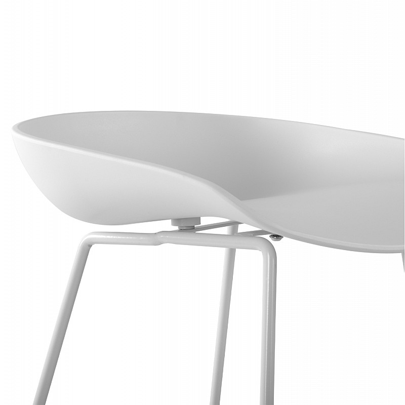 ΣΚΑΜΠΟ ΜΕΤΑΛΛΙΚΟ NAILA HM8450.01 ΜΕ ΚΑΘΙΣΜΑ PP ΛΕΥΚΟ 47x47x83 εκ.