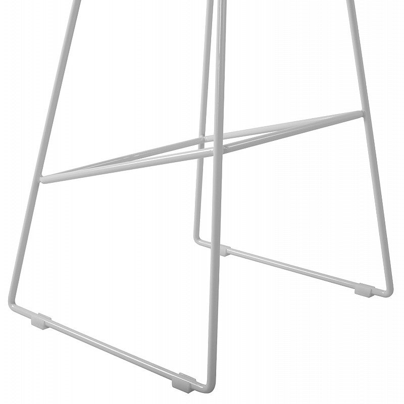 ΣΚΑΜΠΟ ΜΕΤΑΛΛΙΚΟ NAILA HM8450.01 ΜΕ ΚΑΘΙΣΜΑ PP ΛΕΥΚΟ 47x47x83 εκ.