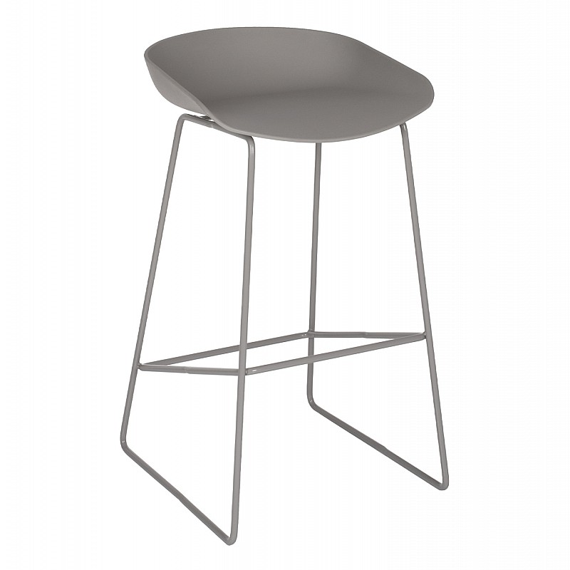 ΣΚΑΜΠΟ ΜΕΤΑΛΛΙΚΟ NAILA HM8450.10 ΜΕ ΚΑΘΙΣΜΑ PP ΓΚΡΙ 47x47x83 εκ.