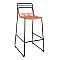ΣΚΑΜΠΟ ΜΕΤΑΛΛΙΚΟ ALLEGRA HM5642 ΜΕ WICKER ΣΕ ΜΠΕΖ ΑΠΟΧΡΩΣΗ 48x53x100 εκ.