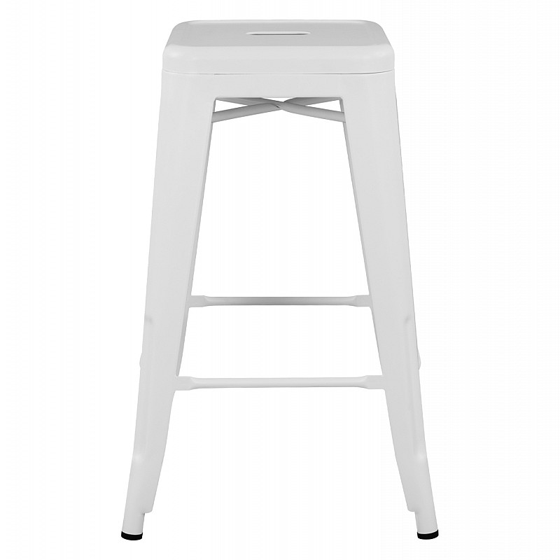 ΣΚΑΜΠΟ ΜΕΣΑΙΟΥ ΥΨΟΥΣ ΜΕΤΑΛΛΙΚΟ HM8573.21 MELITA ΣΕ ΛΕΥΚΟ ΜΑΤ 43x43x67Yεκ.