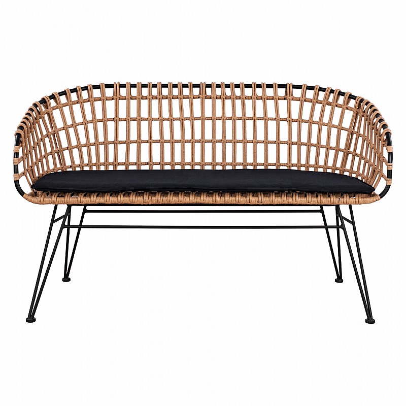 ΠΑΓΚΑΚΙ ΜΕΤΑΛΛΙΚΟ ALLEGRA HM5692 ΜΕ WICKER ΜΑΥΡΟ-ΜΠΕΖ 124x57x77Υ εκ. ΠΑΓΚΑΚΙ ΜΕΤΑΛΛΙΚΟ ALLEGRA HM5692 ΜΕ WICKER ΜΑΥΡΟ-ΜΠΕΖ 124x57x77Υ εκ.