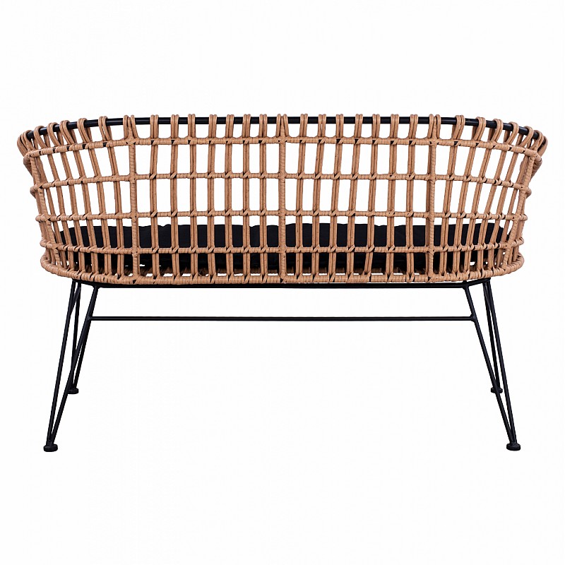 ΠΑΓΚΑΚΙ ΜΕΤΑΛΛΙΚΟ ALLEGRA HM5692 ΜΕ WICKER ΜΑΥΡΟ-ΜΠΕΖ 124x57x77Υ εκ. ΠΑΓΚΑΚΙ ΜΕΤΑΛΛΙΚΟ ALLEGRA HM5692 ΜΕ WICKER ΜΑΥΡΟ-ΜΠΕΖ 124x57x77Υ εκ.