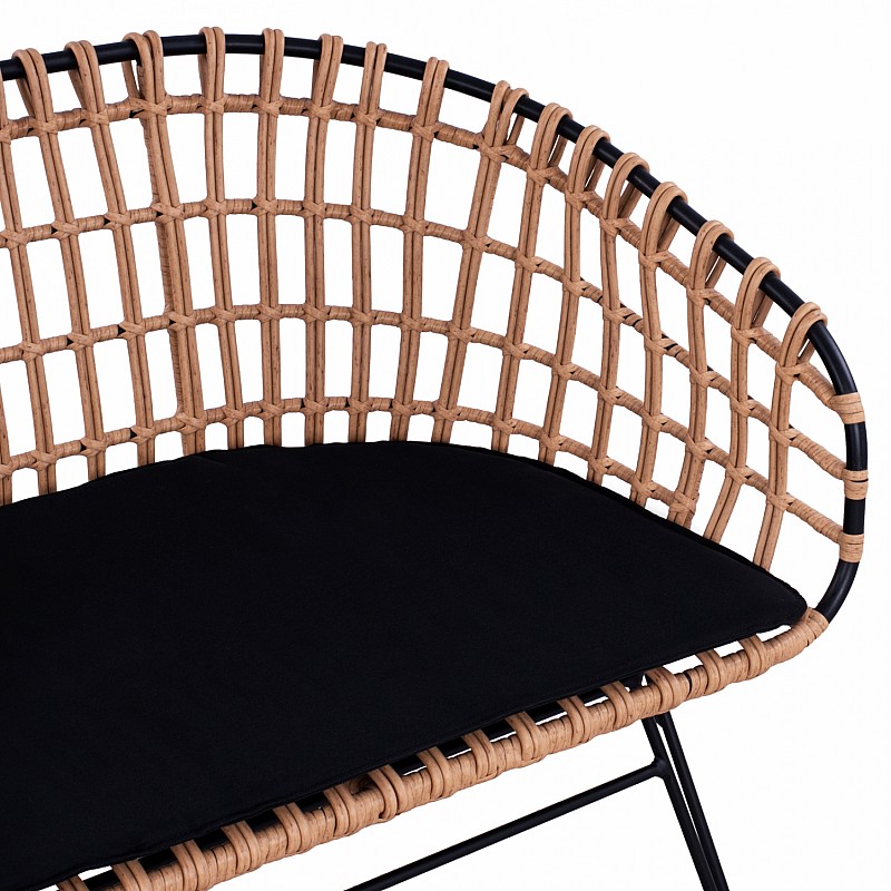 ΠΑΓΚΑΚΙ ΜΕΤΑΛΛΙΚΟ ALLEGRA HM5692 ΜΕ WICKER ΜΑΥΡΟ-ΜΠΕΖ 124x57x77Υ εκ. ΠΑΓΚΑΚΙ ΜΕΤΑΛΛΙΚΟ ALLEGRA HM5692 ΜΕ WICKER ΜΑΥΡΟ-ΜΠΕΖ 124x57x77Υ εκ.