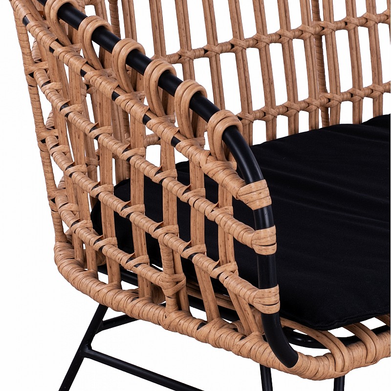ΠΑΓΚΑΚΙ ΜΕΤΑΛΛΙΚΟ ALLEGRA HM5692 ΜΕ WICKER ΜΑΥΡΟ-ΜΠΕΖ 124x57x77Υ εκ. ΠΑΓΚΑΚΙ ΜΕΤΑΛΛΙΚΟ ALLEGRA HM5692 ΜΕ WICKER ΜΑΥΡΟ-ΜΠΕΖ 124x57x77Υ εκ.
