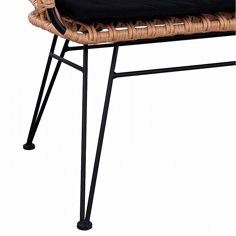 ΠΑΓΚΑΚΙ ΜΕΤΑΛΛΙΚΟ ALLEGRA HM5692 ΜΕ WICKER ΜΑΥΡΟ-ΜΠΕΖ 124x57x77Υ εκ. ΠΑΓΚΑΚΙ ΜΕΤΑΛΛΙΚΟ ALLEGRA HM5692 ΜΕ WICKER ΜΑΥΡΟ-ΜΠΕΖ 124x57x77Υ εκ.