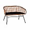 ΠΑΓΚΑΚΙ ΜΕΤΑΛΛΙΚΟ ALLEGRA HM5692 ΜΕ WICKER ΜΑΥΡΟ-ΜΠΕΖ 124x57x77Υ εκ.