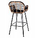 ΣΚΑΜΠΟ ΜΕΤΑΛΛΙΚΟ ALLEGRA HM5690 ΜΕ WICKER ΜΑΥΡΟ-ΜΠΕΖ 55x60x109Υ εκ.