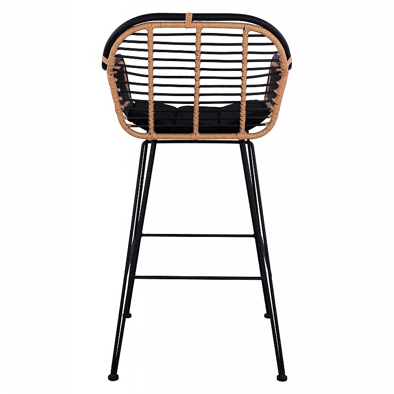 ΣΚΑΜΠΟ ΜΕΤΑΛΛΙΚΟ ALLEGRA HM5690 ΜΕ WICKER ΜΑΥΡΟ-ΜΠΕΖ 55x60x109Υ εκ.