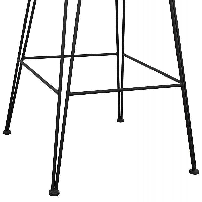 ΣΚΑΜΠΟ ΜΕΤΑΛΛΙΚΟ ALLEGRA HM5690 ΜΕ WICKER ΜΑΥΡΟ-ΜΠΕΖ 55x60x109Υ εκ.