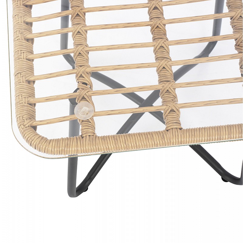ΤΡΑΠΕΖΙ ΜΕΤΑΛΛΙΚΟ GERRY HM5717 ΜΕ WICKER ΜΠΕΖ 50x50x48,5 εκ. ΤΡΑΠΕΖΙ ΜΕΤΑΛΛΙΚΟ GERRY HM5717 ΜΕ WICKER ΜΠΕΖ 50x50x48,5 εκ.