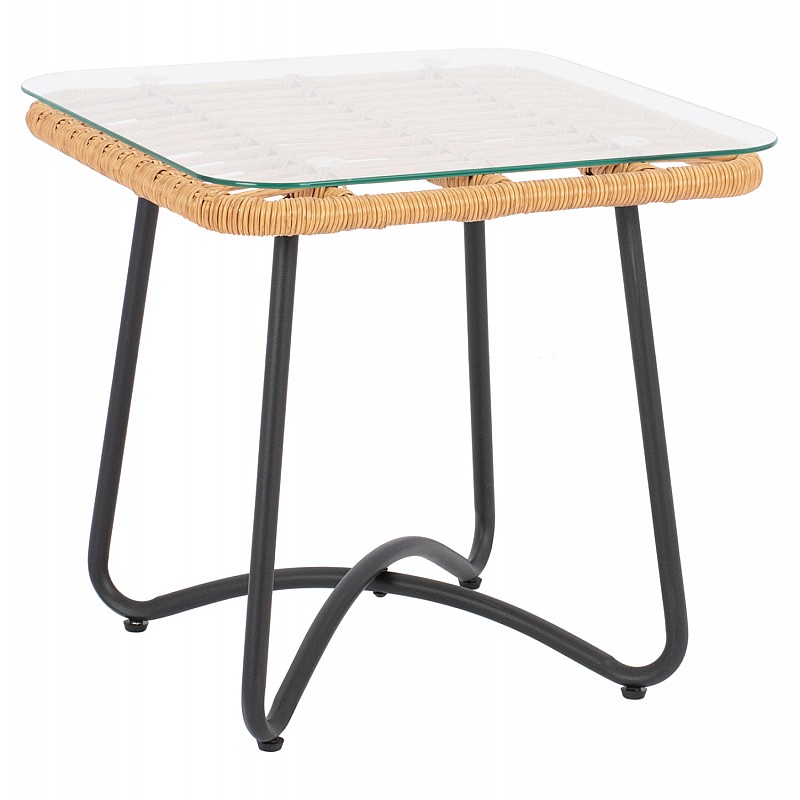 ΤΡΑΠΕΖΙ ΜΕΤΑΛΛΙΚΟ GERRY HM5717 ΜΕ WICKER ΜΠΕΖ 50x50x48,5 εκ. ΤΡΑΠΕΖΙ ΜΕΤΑΛΛΙΚΟ GERRY HM5717 ΜΕ WICKER ΜΠΕΖ 50x50x48,5 εκ.