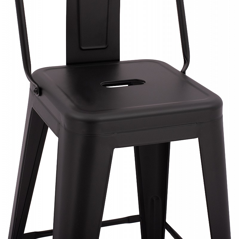 ΣΚΑΜΠΟ ΜΕΣΑΙΟΥ ΥΨΟΥΣ ΜΕΤΑΛΛΙΚΟ MELITA ΜΕ ΠΛΑΤΗ ΣΕ ΜΑΥΡΟ ΜΑΤ HM8574.32 42x42x89,5Υ εκ.