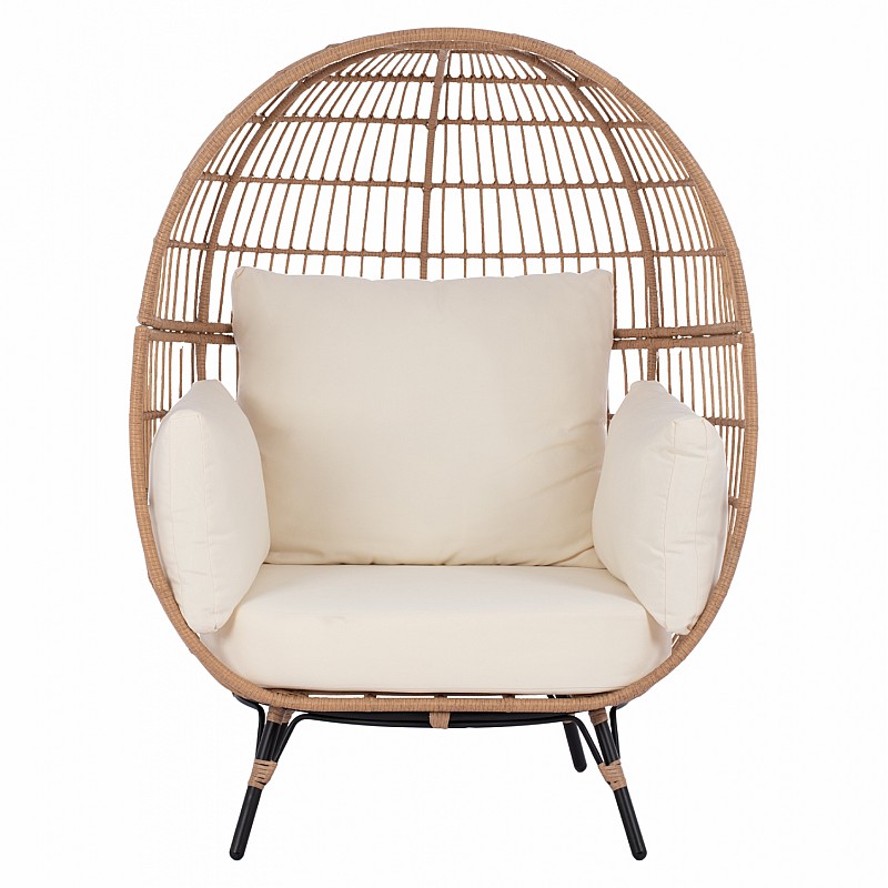 ΠΟΛΥΘΡΟΝΑ ΦΩΛΙΑ ALLEGRA HM5764 ΜΕ WICKER ΣΕ ΜΠΕΖ ΑΠΟΧΡΩΣΗ 110x85x148 εκ.