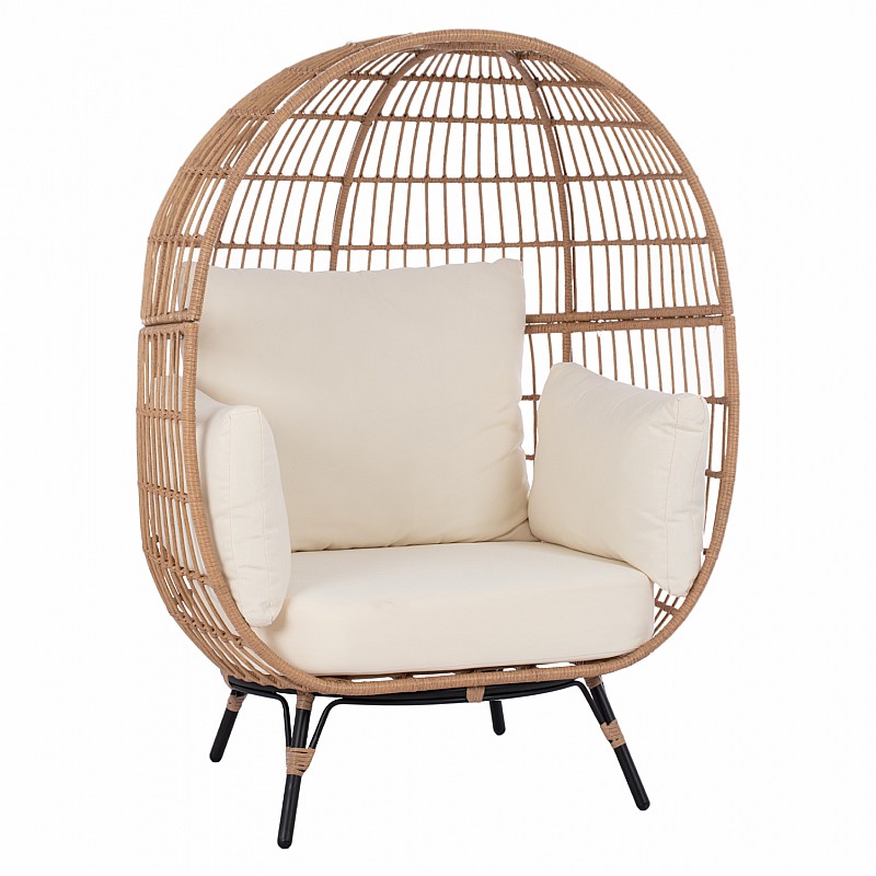 ΠΟΛΥΘΡΟΝΑ ΦΩΛΙΑ ALLEGRA HM5764 ΜΕ WICKER ΣΕ ΜΠΕΖ ΑΠΟΧΡΩΣΗ 110x85x148 εκ.