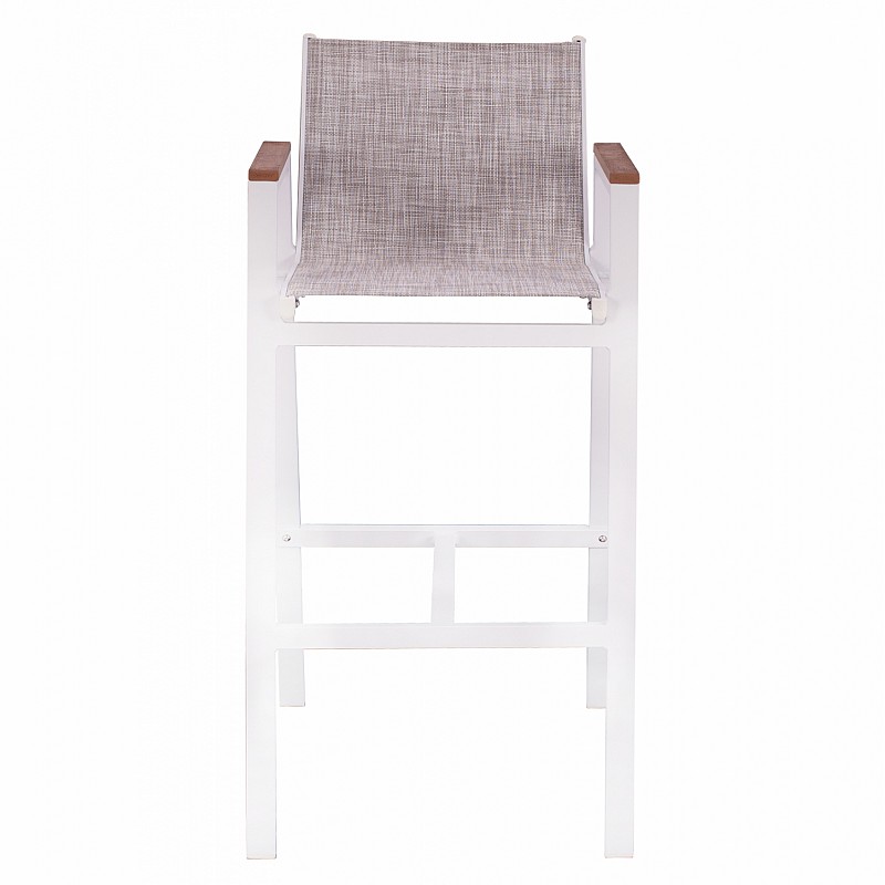 ΣΚΑΜΠΟ ΜΠΑΡ ΑΛΟΥΜΙΝΙΟΥ ΛΕΥΚΟ ΜΕ POLYWOOD 52 x 58 x 108 εκ. HM5790.01