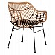 ΠΟΛΥΘΡΟΝΑ ΕΠΑΓΓΕΛΜΑΤΙΚΗ ΜΑΥΡΟ ΜΕΤΑΛΛΟ RATTAN ΜΠΕΖ & ΜΑΞΙΛΑΡΙ HM5864.01 58,5x60,5x80 εκ.