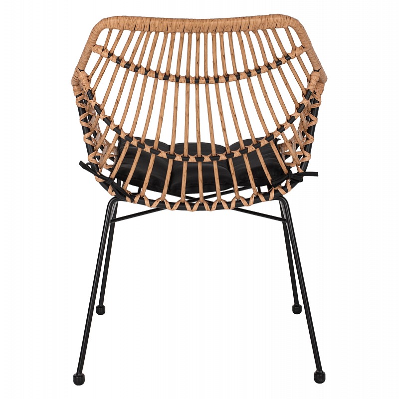 ΠΟΛΥΘΡΟΝΑ ΕΠΑΓΓΕΛΜΑΤΙΚΗ ΜΑΥΡΟ ΜΕΤΑΛΛΟ RATTAN ΜΠΕΖ & ΜΑΞΙΛΑΡΙ HM5864.01 58,5x60,5x80 εκ.