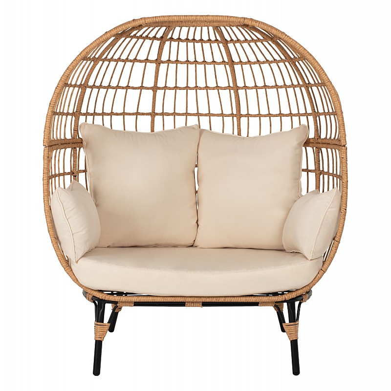 ΠΟΛΥΘΡΟΝΑ ΦΩΛΙΑ MIAMI 2 ΑΤΟΜΩΝ ΤΥΠΟΥ RATTAN HM5870.01 130x80x157Υ εκ.