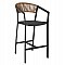 ΣΚΑΜΠΟ ΑΛΟΥΜΙΝΙΟΥ ΜΕ ΜΠΡΑΤΣΑ ΑΝΘΡΑΚΙ PE RATTAN TEXTLINE 56x58x105Y εκ.HM5892.01