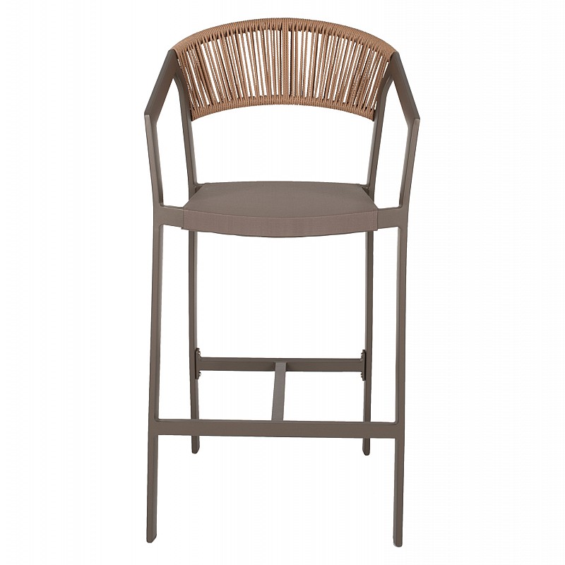 ΣΚΑΜΠΟ ΑΛΟΥΜΙΝΙΟΥ ΜΕ ΜΠΡΑΤΣΑ ΣΑΜΠΑΝΙΖΕ RATTAN ΛΕΥΚΟ TEXTLINE HM5892.03 56x58x105Y εκ.