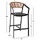 ΣΚΑΜΠΟ ΑΛΟΥΜΙΝΙΟΥ ΜΑΥΡΟ ΜΕ ΜΠΡΑΤΣΑ-RATTAN ΜΠΕΖ & TEXTLINE HM5892.05 56x58x105Y εκ.