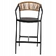 ΣΚΑΜΠΟ ΑΛΟΥΜΙΝΙΟΥ ΜΑΥΡΟ ΜΕ ΜΠΡΑΤΣΑ-RATTAN ΜΠΕΖ & TEXTLINE HM5892.05 56x58x105Y εκ.