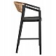 ΣΚΑΜΠΟ ΑΛΟΥΜΙΝΙΟΥ ΜΑΥΡΟ ΜΕ ΜΠΡΑΤΣΑ-RATTAN ΜΠΕΖ & TEXTLINE HM5892.05 56x58x105Y εκ.