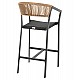 ΣΚΑΜΠΟ ΑΛΟΥΜΙΝΙΟΥ ΜΑΥΡΟ ΜΕ ΜΠΡΑΤΣΑ-RATTAN ΜΠΕΖ & TEXTLINE HM5892.05 56x58x105Y εκ.