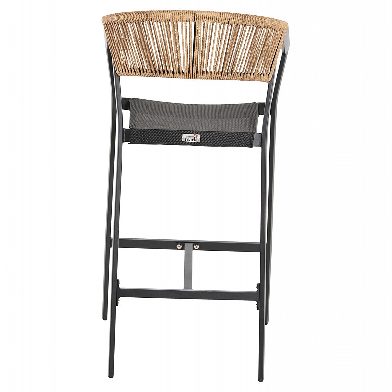 ΣΚΑΜΠΟ ΑΛΟΥΜΙΝΙΟΥ ΜΑΥΡΟ ΜΕ ΜΠΡΑΤΣΑ-RATTAN ΜΠΕΖ & TEXTLINE HM5892.05 56x58x105Y εκ.