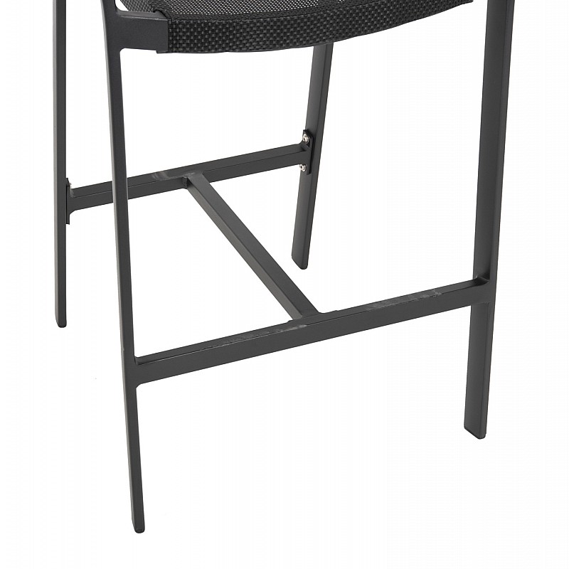 ΣΚΑΜΠΟ ΑΛΟΥΜΙΝΙΟΥ ΜΑΥΡΟ ΜΕ ΜΠΡΑΤΣΑ-RATTAN ΜΠΕΖ & TEXTLINE HM5892.05 56x58x105Y εκ.