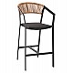 ΣΚΑΜΠΟ ΑΛΟΥΜΙΝΙΟΥ ΜΑΥΡΟ ΜΕ ΜΠΡΑΤΣΑ-RATTAN ΜΠΕΖ & TEXTLINE HM5892.05 56x58x105Y εκ.