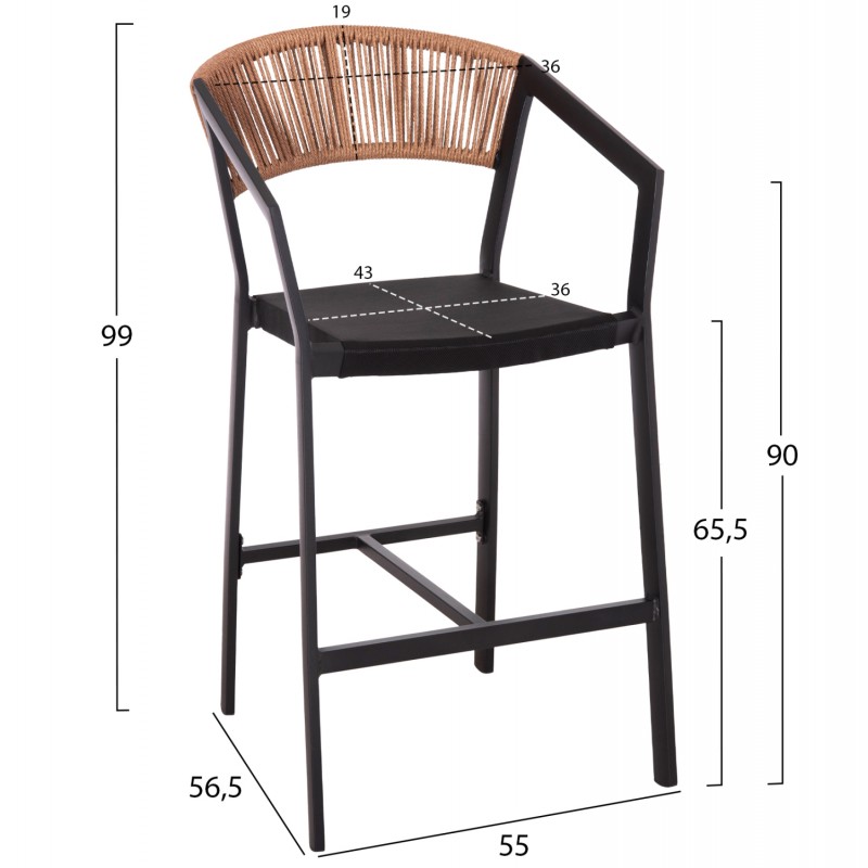 ΣΚΑΜΠΟ ΑΛΟΥΜΙΝΙΟΥ HM5892.15 ΜΕΣΑΙΟΥ ΥΨΟΥΣ RATTAN & TEXTLINE ΜΑΥΡΟ ΜΠΕΖ 55x56,5x99Υ ΣΚΑΜΠΟ ΑΛΟΥΜΙΝΙΟΥ HM5892.15 ΜΕΣΑΙΟΥ ΥΨΟΥΣ RATTAN & TEXTLINE ΜΑΥΡΟ ΜΠΕΖ 55x56,5x99Υ