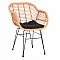 ΠΟΛΥΘΡΟΝΑ ΜΕ ΜΑΞΙΛΑΡΙ ΜΕΤΑΛΛΙΚΗ ALLEGRA HM5450.31 ΜΕ WICKER ΜΠΕΖ 58x59x82Υ