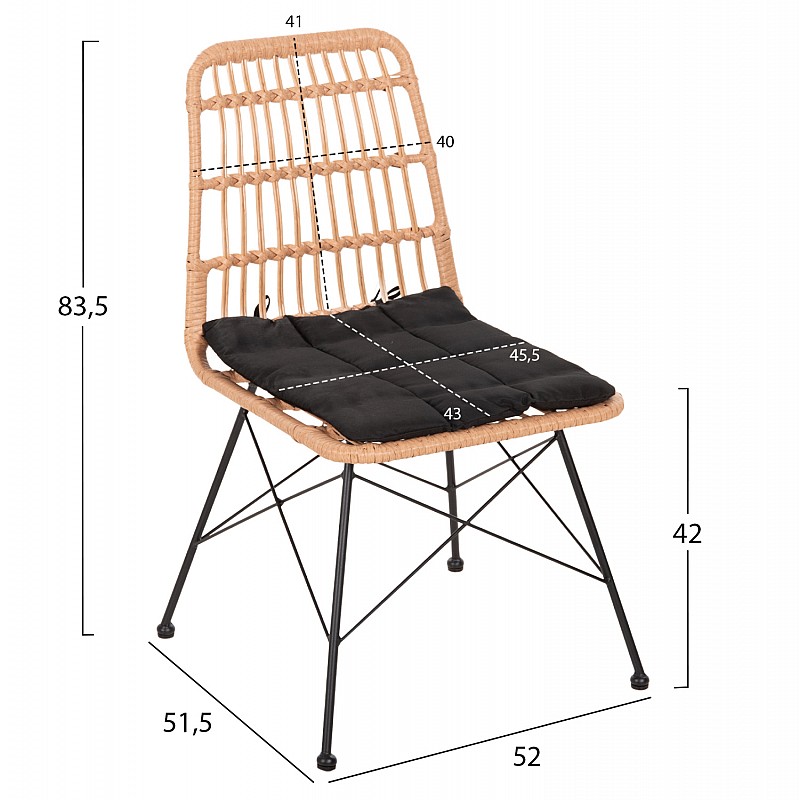 ΚΑΡΕΚΛΑ ΕΞΩΤ.ΧΩΡΟΥ ALLEGRA & ΜΑΞΙΛΑΡΙ HM5451.11 ΜΕΤΑΛΛΟ ΜΑΥΡΟ-ΜΠΕΖ WICKER 52x51.5x83.5Y ΚΑΡΕΚΛΑ ΕΞΩΤ.ΧΩΡΟΥ ALLEGRA & ΜΑΞΙΛΑΡΙ HM5451.11 ΜΕΤΑΛΛΟ ΜΑΥΡΟ-ΜΠΕΖ WICKER 52x51.5x83.5Y