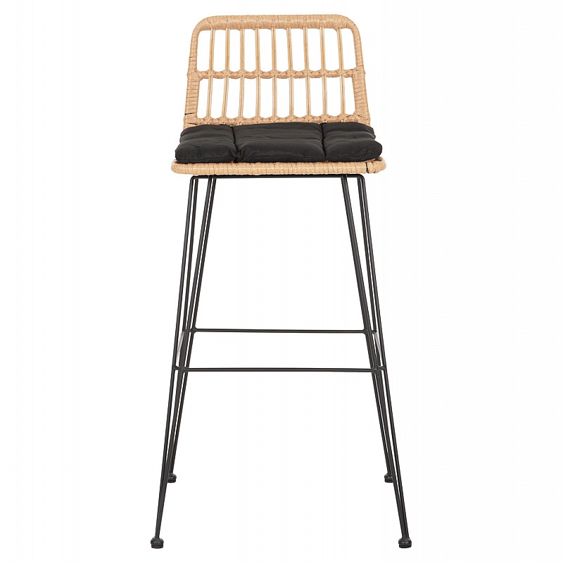 ΣΚΑΜΠΟ ΜΠΑΡ ΕΞ.ΧΩΡΟΥ ALLEGRA HM5452.11 ΜΕΤΑΛΛΟ&ΜΑΞΙΛΑΡΙ ΜΑΥΡΟ-ΜΠΕΖ WICKER 52x51x103Y εκ