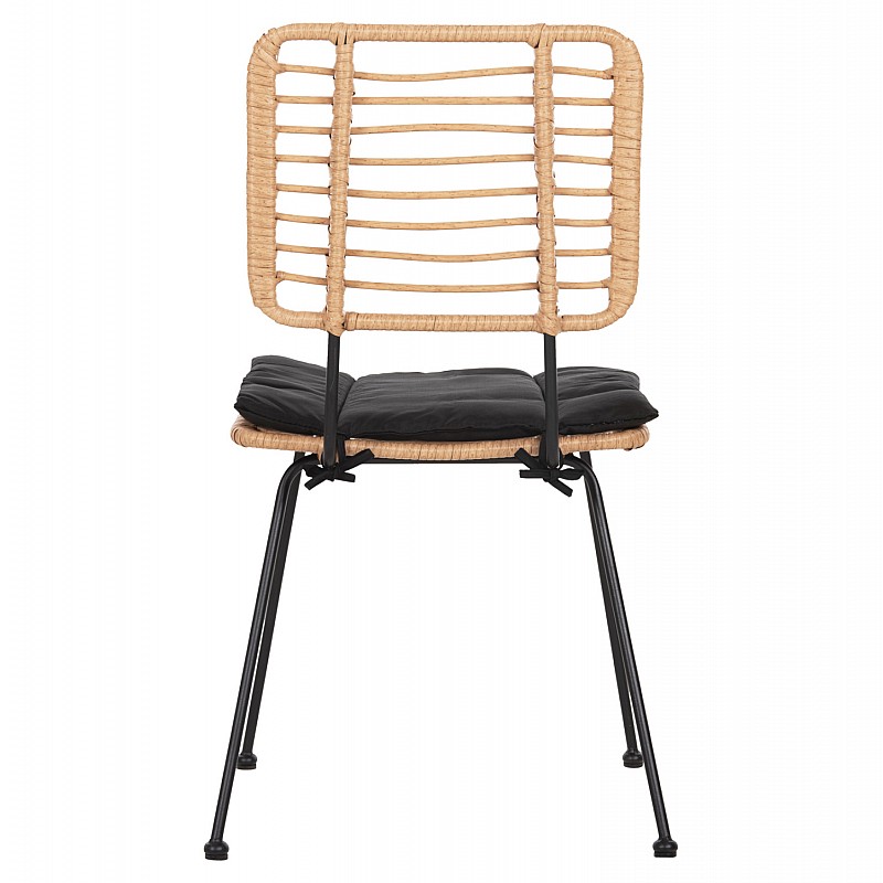 ΚΑΡΕΚΛΑ ΕΞ.ΧΩΡΟΥ ALLEGRA HM5454.11 ΜΕΤΑΛΛΟ&ΜΑΞΙΛΑΡΙ ΜΑΥΡΟ-ΜΠΕΖ WICKER 50,5x49,5x88Υεκ