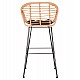 ΣΚΑΜΠΟ ΜΠΑΡ ΨΗΛΟ ALLEGRA HM5640.11 ΜΠΕΖ P.E. RATTAN-ΜΑΥΡΟ ΜΕΤΑΛΛΟ 54x55x108Υεκ.