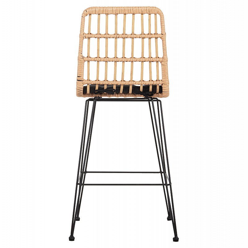 ΣΚΑΜΠΟ ΜΕΣ.ΥΨΟΥΣ ALLEGRA HM5643.11 ΜΕΤΑΛΛΟ&ΜΑΞΙΛΑΡΙ ΜΑΥΡΟ-WICKER ΜΠΕΖ 50x55x103Υεκ.