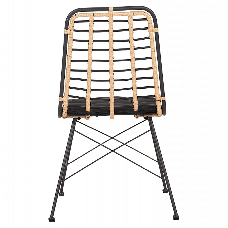 ΚΑΡΕΚΛΑ ΜΕΤΑΛΛΙΚΗ ALLEGRA HM5691.11 WICKER ΜΠΕΖ-ΜΑΥΡΟ 51x54x84Υεκ.