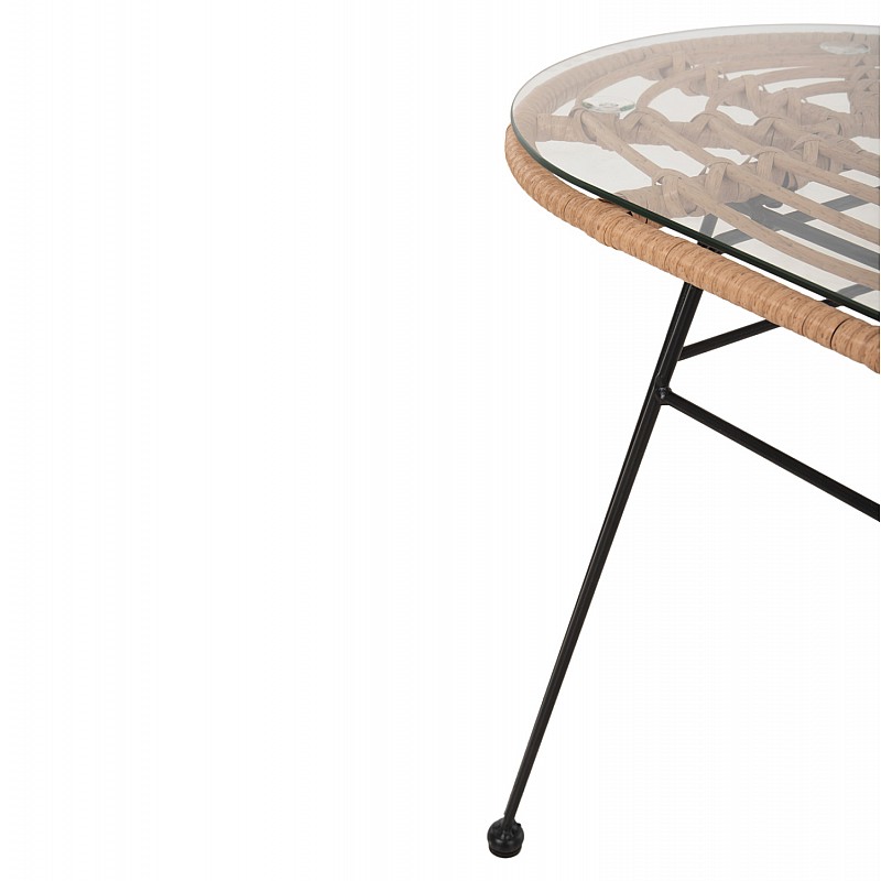 ΤΡΑΠΕΖΙ ΟΒΑΛ ΧΑΜΗΛΟ ALLEGRA HM5695.11 ΜΠΕΖ WICKER-ΜΑΥΡΟ ΜΕΤΑΛΛΟ 100x45x51,5Υεκ. ΤΡΑΠΕΖΙ ΟΒΑΛ ΧΑΜΗΛΟ ALLEGRA HM5695.11 ΜΠΕΖ WICKER-ΜΑΥΡΟ ΜΕΤΑΛΛΟ 100x45x51,5Υεκ.