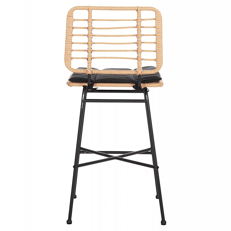 ΣΚΑΜΠΟ ΜΠΑΡ ΜΕΣ.ΥΨΟΥΣ ALLEGRA HM5709.11 ΜΕΤΑΛΛΟ&ΜΑΞΙΛΑΡΙ ΜΑΥΡΟ-WICKER ΜΠΕΖ 46x46x99Υεκ