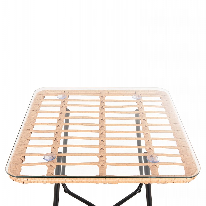 ΤΡΑΠΕΖΑΚΙ GERRY HM5717.11 ΜΕ WICKER ΜΠΕΖ-ΜΑΥΡΟ ΜΕΤΑΛ.ΣΚΕΛΕΤΟ 50x50x47,5Υεκ.