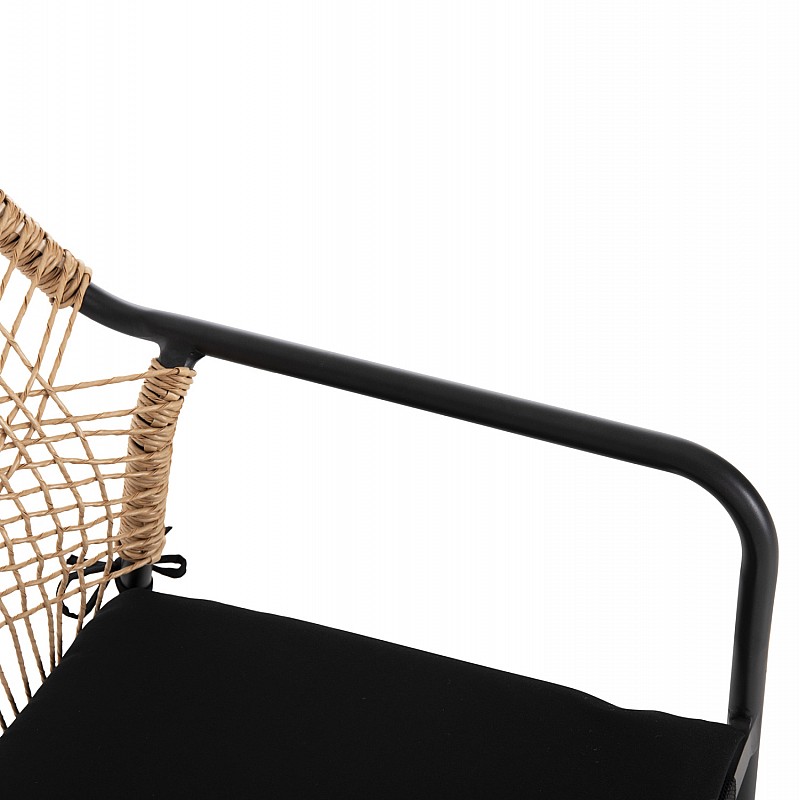 ΠΟΛΥΘΡΟΝΑ ΑΛΟΥΜΙΝΙΟΥ TROTTER HM5865.11 ΣΚΟΥΡΟΣ ΓΚΡΙ ΣΚΕΛΕΤΟΣ ΜΕ WICKER ΜΠΕΖ & ΜΑΥΡΟ ΜΑΞΙΛΑΡΙ