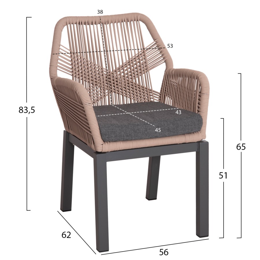 ΠΟΛΥΘΡΟΝΑ ΑΛΟΥΜΙΝΙΟΥ HOWARD HM5543.12 ΑΝΘΡΑΚΙ-ΣΧΟΙΝΙ ΜΠΕΖ & ΑΝΘΡΑΚΙ ΜΑΞΙΛΑΡΙ 56x62x83,5Υεκ.