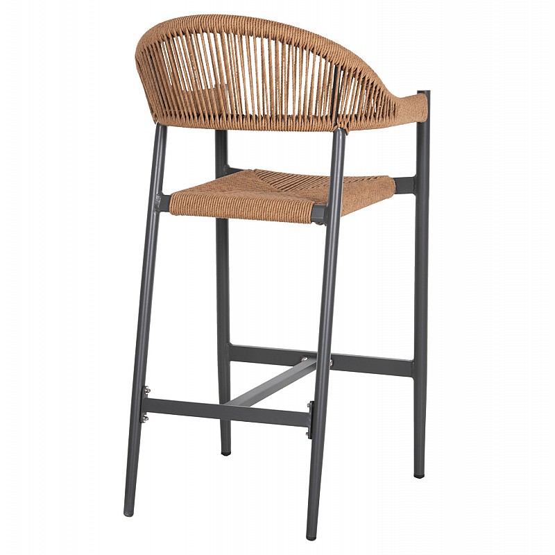 ΣΚΑΜΠΟ BAR ΑΛΟΥΜΙΝΙΟΥ GREGG HM5788.12 ΑΝΘΡΑΚΙ-ΜΠΕΖ ΤΗΣ ΑΜΜΟΥ ΣΥΝΘ.RATTAN 54x57x106Υεκ
