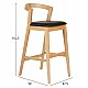 ΣΚΑΜΠΟ ΜΠΑΡ NAMI HM9952.01 RUBBERWOOD ΣΕ ΟΑΚ-ΜΑΥΡΟ PU 47,5x59x102,5Υεκ.